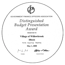 GFOA Distinguished Budget Award